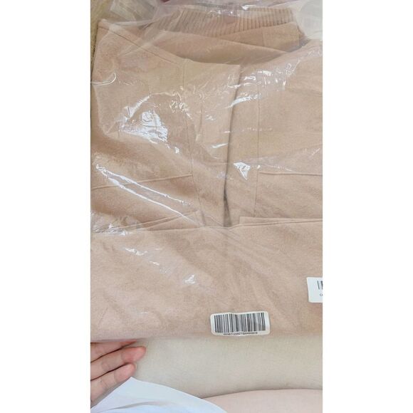 lunya cozy cotton silk zip pullover nutmeg XL - Picture 5 of 7